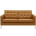 thumbnail image 4 of Modway EEI-3388 Loft Tufted Button Faux Leather Upholstered Loveseat in Silver Tan, 4 of 5