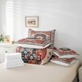 thumbnail image 6 of Manfei Ancient Aztec Theme 7-Piece Twin Bedding Sets,Boho Tribal Flower Bedding Comforter Set,Orange Gray Sheet Sets For Adults,Ultra Soft Home Decor Reversible, 6 of 8