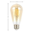 thumbnail image 2 of Vintage Non-Dimmable ST58-4W LED Edison Bulbs with E26 Base, 80+ CRI, Warm White 2700K, 350 Lumens, Tinted Amber (Pack of 4), 2 of 6