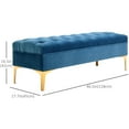 thumbnail image 3 of HOMCOM Velvet Upholstered Bench Button Tufted End of Bed Bench for Bedroom, 3 of 10