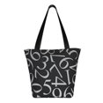 thumbnail image 3 of Gaeub Numbers Printed Tote Bag Grocery Bag Reusable Shoulder Bag with Zip for School Kitchen Park DIY, 3 of 9