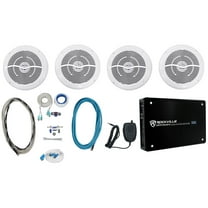 Rockville KRYPTON MF3 1600w 4-Channel Marine Amplifier (4) 6.5" Boat Speakers