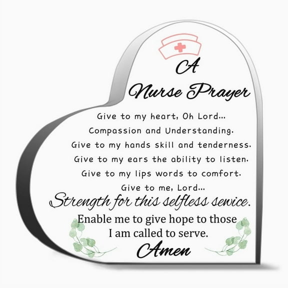 Nurse Gifts For Women Inspirational Gifts For School Nurse Nursing Assistants Rn Nurse Nurse Student Unique Acrylic Heart Shaped Plaque Desk Decorations Present Gifts 3.9X3.9In