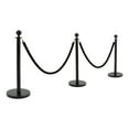 thumbnail image 4 of 6 PCS Black Posts 201 Stainless Steel Barrier Post Kit Stanchion Posts with 4 Extra-long Barrier Ropes Crowd Control Barriers Stanchion Post with Ball Top, 4 of 14