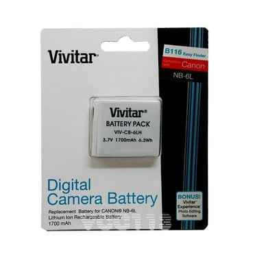 Vivitar NB-6L / NB-6LH Ultra High Capacity 1700mAh Li-ion Replacement Battery for Select Canon Digital Cameras