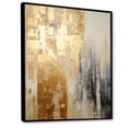 thumbnail image 2 of Designart "Gilded Lattice Urban Skyline I" Skyscrapers Floater Framed Canvas Wall Art, 2 of 5