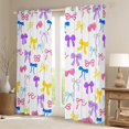 thumbnail image 2 of Feelyou Kawaii Colorful Bow Black Out Curtains, Chic Princess Ribbon Curtains Pack of 2 (42x63 Each), Cute Cartoon Bowknot Bedroom Curtains, Window Curtains Bedroom Decor, 2 of 6