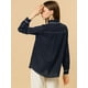 thumbnail image 5 of INSPIRE CHIC Camisa Con Botones Mangas Largas Color De Contraste Bolsillos Gemelos Para Mujeres Azul Marino M, 5 of 6