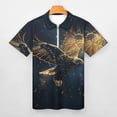 thumbnail image 3 of A Powerful Eagle (1) Men Zipper T-shirt Summer Casual Short Sleeve T-shirt Top, 3 of 7