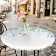 thumbnail image 6 of Watercolor Leaves Round Tablecloth for 36-44 Inch Tables,Fitted Table Cover with Elastic Edge,Spring Botanical Eucalyptus Leaves Waterproof Outdoor Table Cloth Protector for Patio Garden Dinner, 6 of 9
