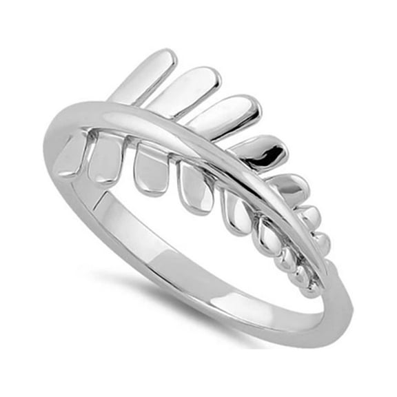 Mooneye 925 Sterling Silver Oxidized Plated Pinnate Fern Leaf Women Valentines Day Gift Ring