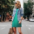 thumbnail image 4 of Vsdgher Robe d'Été à Imprimé Turquoise Bleu Pâle pour Femmes, Décontractée, Col en U, Robe de Plage Sans Manches, Débardeur Ample, Robe Soleil avec Poche, 4 of 7