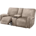 thumbnail image 1 of Funda de sofá reclinable Love Seat ULTICOR, 8 piezas, terciopelo marrón, 1 of 7