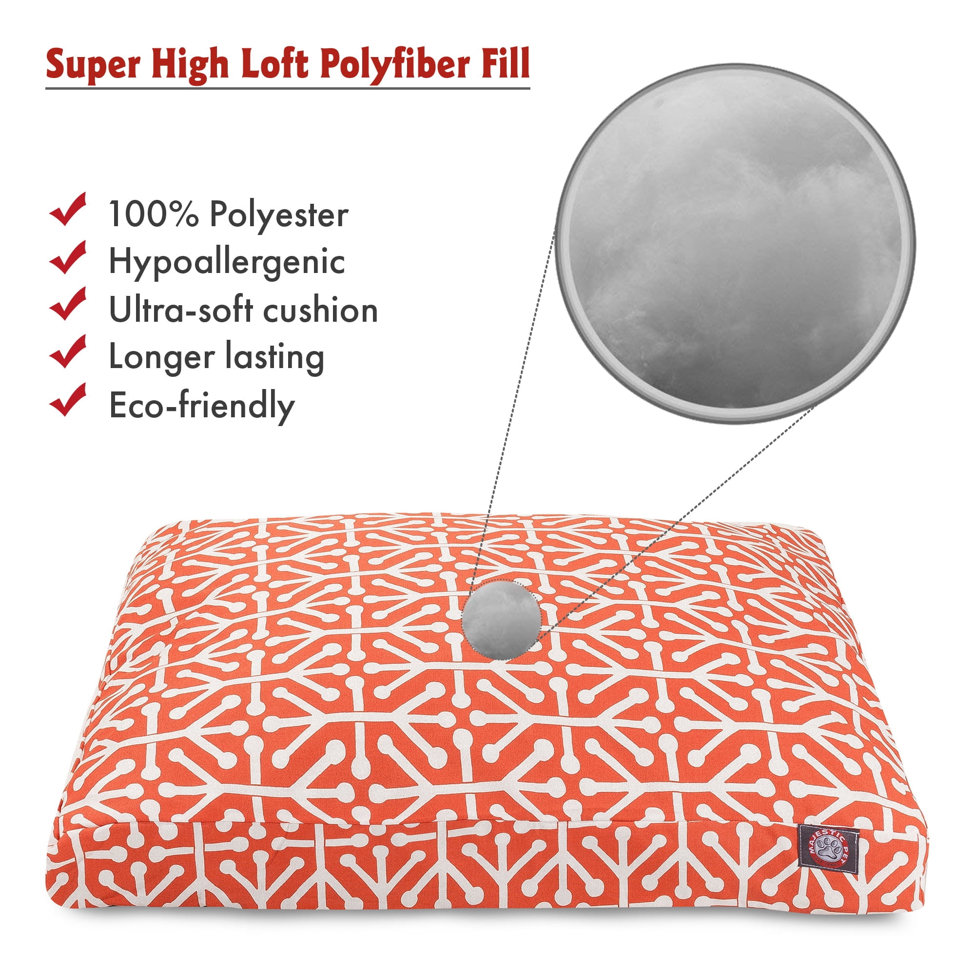 Majestic Pet | Aruba Rectangle Pet Bed For Dogs, Removable Cover, Orange, Small