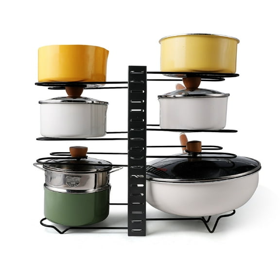Kitchen Storage Rack Adjustable Pot Organizer Space-Saving Shelves