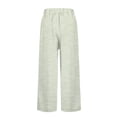 thumbnail image 4 of Dwellite Striped Linen Pants Women Elastic Waist Summer Boho Vacation Beach Pants Lightweight Cropped Straight Leg Lounge Pant Complexion XL, 4 of 8