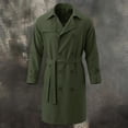 thumbnail image 4 of Hulanddfd Mens Coat Double Breasted Belted Trench Coat, Long Windbreaker with Pockets & Button Cuffs, Elegant Outerwear, 4 of 8