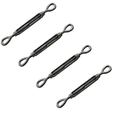 

4 Pc 1/4 x 4 Turnbuckle EYE EYE Pulley Galvanized Drop Forge 500 Lbs Working Load WLL