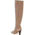 thumbnail image 2 of Lust For Life California Taupe Suede Over Knee Mid Heel Almond Toe Dress Boot (Taupe Suede, 10), 2 of 5