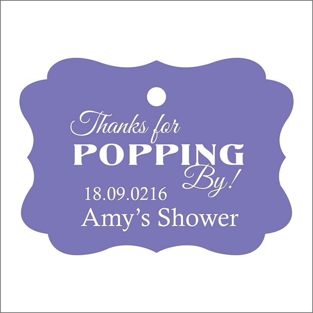 100 PCS Personalized Baby Shower Favors Tags Custom Quote Thank You For Popping By Baby Shower Gift Hang Tags