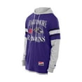 thumbnail image 2 of Men's New Era Purple Baltimore Ravens Twofer Layered Long Sleeve Hoodie T-Shirt, 2 of 5