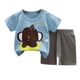 thumbnail image 1 of Toddler Boy Clothes Summer Clothes Pullover Cartoon Shirt Short Set 3T Boy Pajamas, 1 of 3