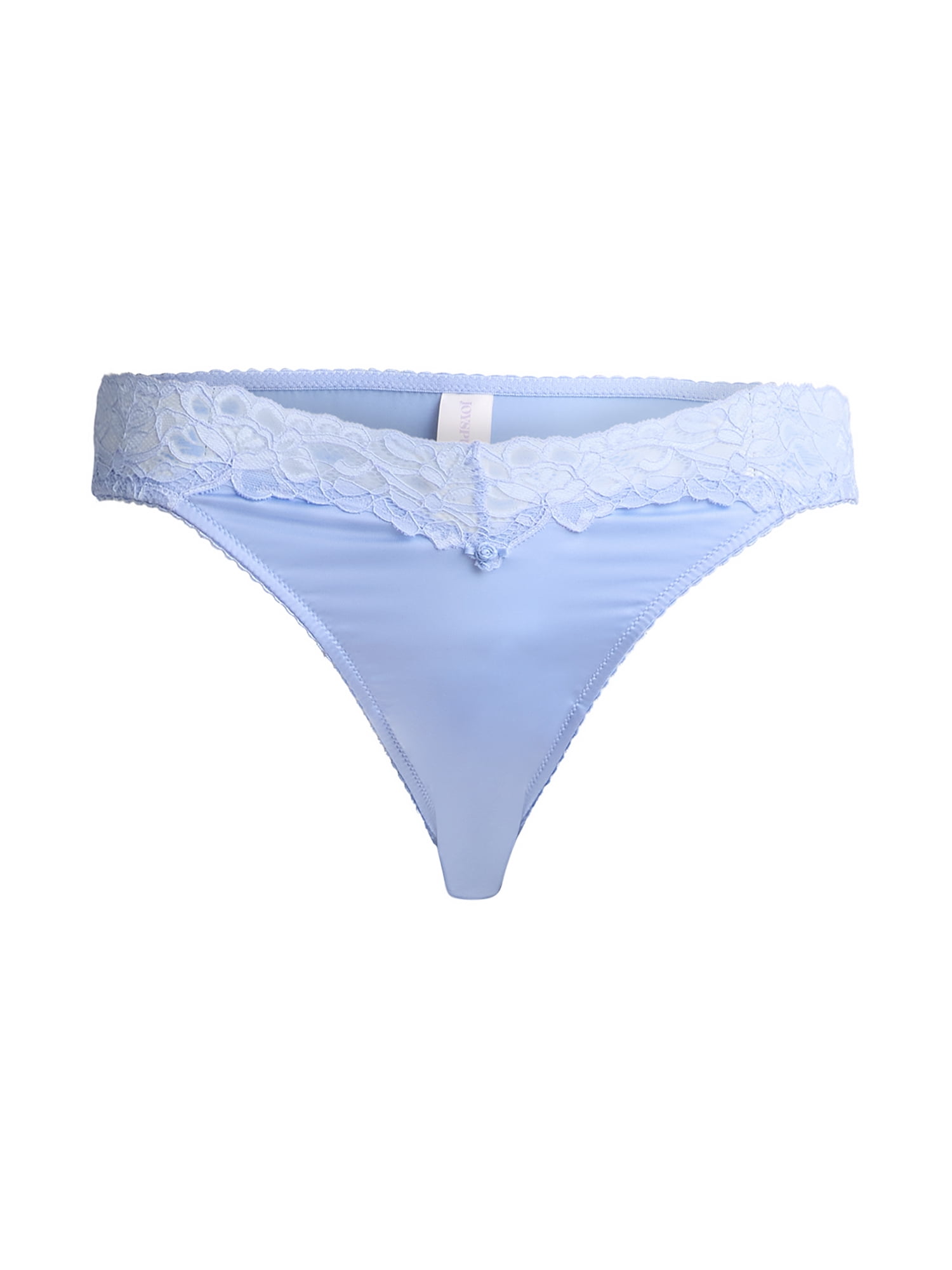 Joyspun Women's Satin Bridal Cheeky Panties with Lace and Picot, 2-Pack, Sizes XS-3XL