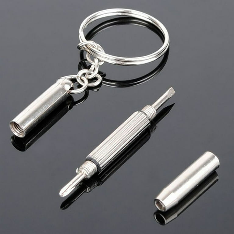 Eyeglass Screwdriver Keychain Mini 3in1 Flat Phillips Hex Portable - Main Image