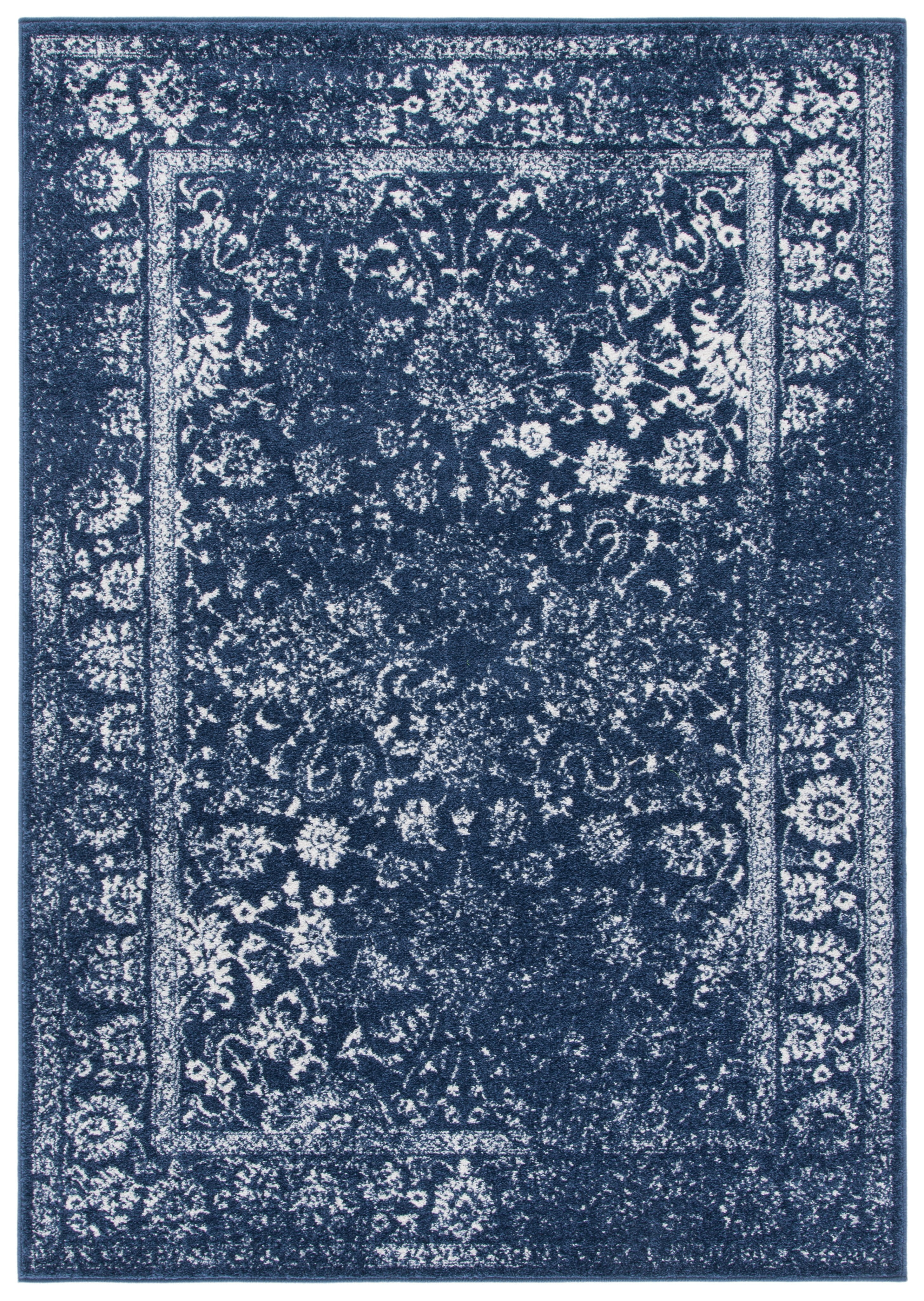 Safavieh Adirondack Wyatt Traditional Distressed Area Rug, Navy/Ivory, 6' x 8'