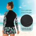 thumbnail image 4 of Traje De Baño Manga Larga Floral Para Mujer 2 Piezas, 4 of 8