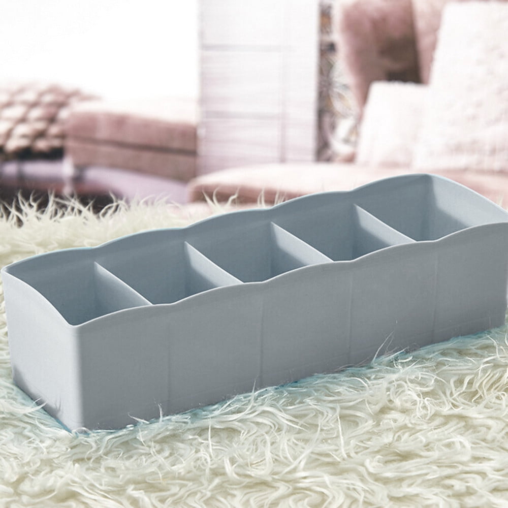 5 Cells Plastic Organizer Storage Box Tie Bra Socks Drawer Cosmetic Divider bathroom organizer makeup organizer