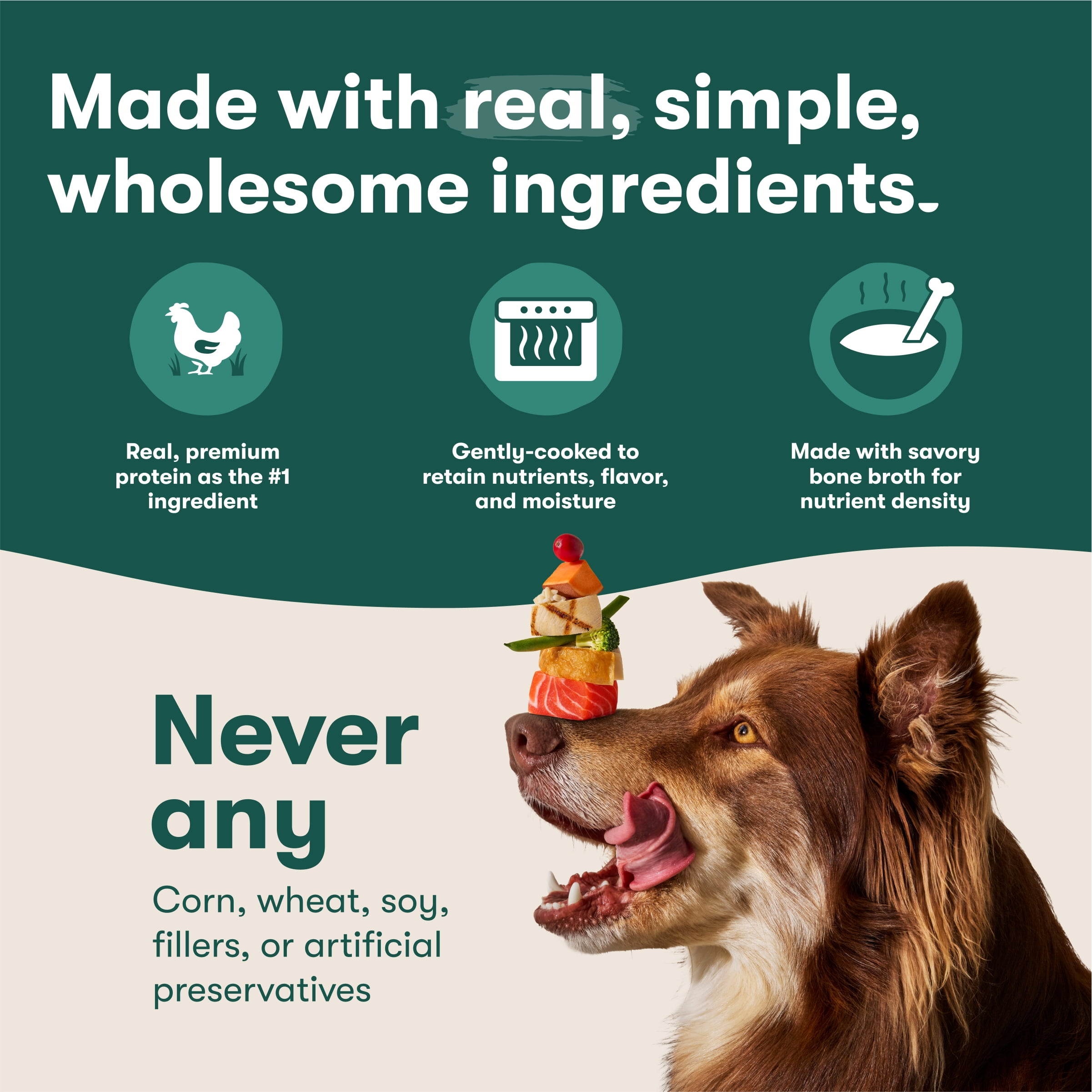 Jinx Fresh Farm-Raised Chicken & Turkey Dog Food Meal or Topper, 1 lb Roll