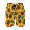 thumbnail image 4 of Summer Board Shorts Yellow Sunflower Flowers Print Graphic Board Short Pants Classic Quick Drying Swim Trunks, 4 of 5