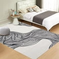 thumbnail image 2 of Washable Area Rugs 9x12, Non-Shedding Super Soft Carpet with Nonslip Backing, Geometric Striped Modern Rug for Living Room, Black/Beige, 2 of 9