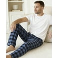 thumbnail image 4 of Active Club Men’s Flannel Pajama Pants – Soft Sleep & Lounge Pants with Pockets & Adjustable Drawstring – Plaid Lounge Bottoms (Navy Blue Plaid, 3X), 4 of 6
