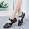 thumbnail image 3 of Xinyolin Women Summer Closed Toe Faux Leather Sandals Multi Holes Ankle Strap Beach Shoes, 3 of 8