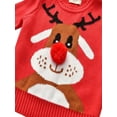 thumbnail image 3 of Bagilaanoe Toddler Baby Girl Boy Christmas Sweater Long Sleeve Cartoon Deer Print Pullover 12M 24M 3T 4T 5T 6T 7T Kids Warm Jumpers Tops Fall Loose Knitwear, 3 of 7