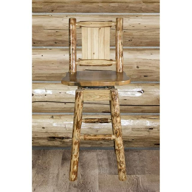 Glacier Tabouret de Bar Hauteur Comptoir avec Dossier & Pivotant avec Design Gravé au Laser Pin