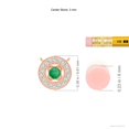 thumbnail image 3 of Angara Natural 0.1 Ct. Emerald with Diamond Halo Pendant Necklace in 14K Rose Gold for Women with 18 Inch Cable Chain, 3 of 8