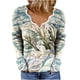 thumbnail image 1 of Blusa bordada de manga larga con cuello en V y estampado informal retro para mujer Pompotops  gfhjh11211, 1 of 4