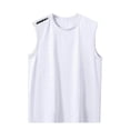 thumbnail image 6 of Men's Sleeveless Tank Top Cotton Athletic Muscle Tee Crew Neck Pullover Quick Dry Breathable Casual Running Gym Workout Beach Vacation Streetwear | TOPLIU,White XL, 6 of 8