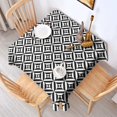 thumbnail image 2 of Black White Triangle Checkered Pattern Square Tablecloth,Waterproof Square Table Cover,Wipeable Spillproof Washable Table Cover for Home Kitchen Party Decor 42"X42"(107x107cm), 2 of 6
