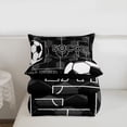 thumbnail image 5 of Erosebridal Soccer Sport Games Kids Full Size Comforter Sets,Football Lovers Bedding Sets For Boys Teens,Reversible Black 3 Pieces, 5 of 7