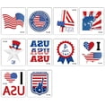 thumbnail image 2 of Tatuajes Temporales Patrióticos Tema De La Bandera Americana Tatuajes Temporales Lavables Para Niños Y Adultos 20 Piezas Cateissary  CE006010-00, 2 of 6