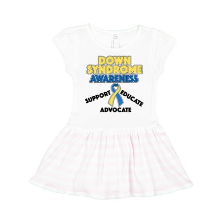 

Inktastic Down Syndrome Awareness Support Educate Advocate Gift Toddler Girl Dress