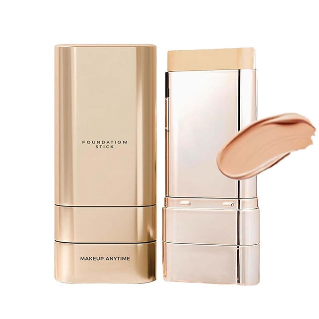 Cosméticos multiusos en barra con brocha, aptos para todo tipo de maquillaje, efecto natural de larga duración, base de maquillaje en crema.