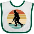 thumbnail image 3 of Inktastic Hockey Player Retro Sunset Boys or Girls Baby Bib, 3 of 4