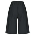 thumbnail image 5 of Jalioing Women's Summer Casual Shorts Wide Leg Loose Shorts with Pocket Elastic High Waist Knee Length Shorts, 5 of 7