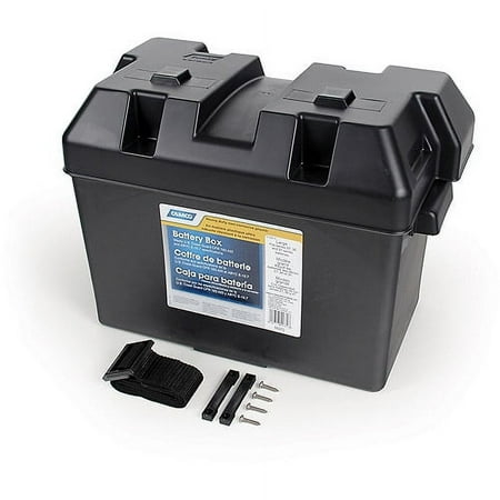 Camco Large Camper/RV Battery Box with Straps and Hardware - Group 27, 30, 31 |Safely Stores RV, Automotive, and Marine Batteries | Measures Inside 7-1/4" x 13-1/4" x 8-5/8" | (55373)