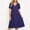 Dark Blue, variant on Wedding Dresses for Ladies Bride Prom Trendy Casual V-Neck Short Sleeve Loose Knee-Length Midi Dress Army Green XL
